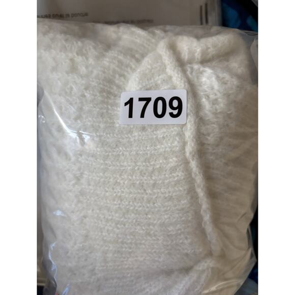 Anthropologie Sweater Large Womens Knit Cream Ruffle Open Knit - Picture 13 of 13